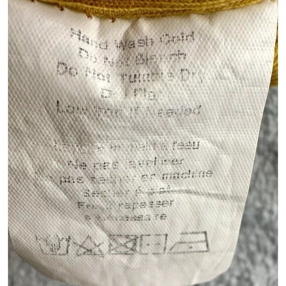 Lush Ribbed T-Shirt Top Women’s Size S Mustard Yellow Striped Cuffs Scoop Neck - Picture 11 of 16